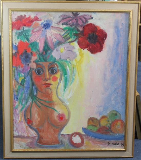 § John Melville (1902-1986) Lady Floral Vase, 35 x 29in.